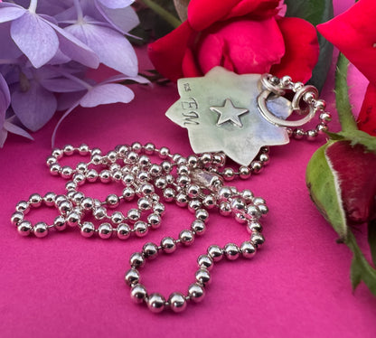 Rainbow Fluorite & Sterling Silver Sun Necklace