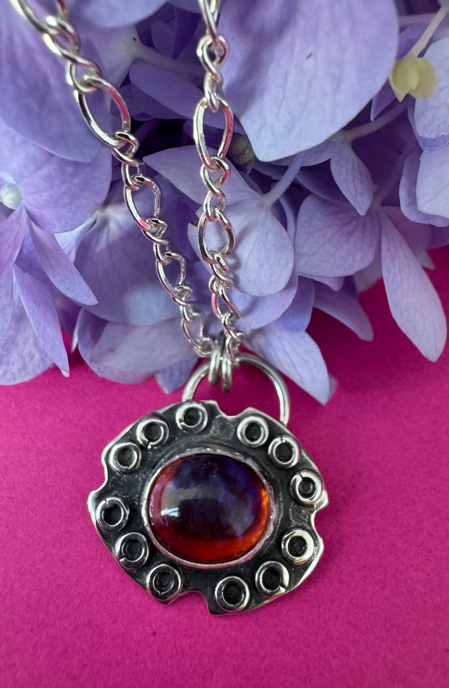Dragon’s Breath Glass & Sterling Silver Necklace