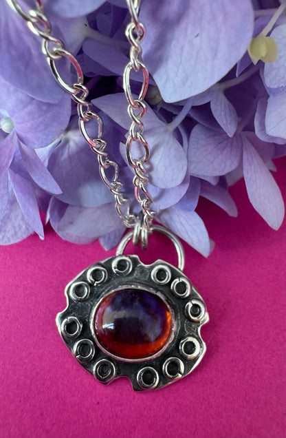 Dragon’s Breath Glass & Sterling Silver Necklace