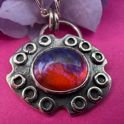 Dragon’s Breath Glass & Sterling Silver Necklace