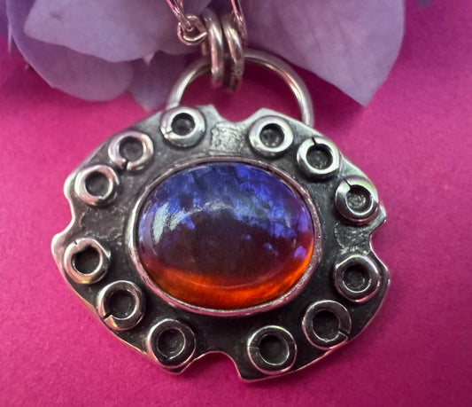 Dragon’s Breath Glass & Sterling Silver Necklace