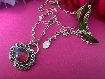 Dragon’s Breath Glass & Sterling Silver Necklace