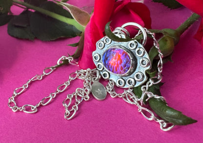 Dragon’s Breath Glass & Sterling Silver Necklace